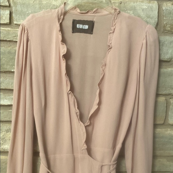 Reformation Delta Pink Chic Blush Wrap Dress Size S - Picture 9 of 14